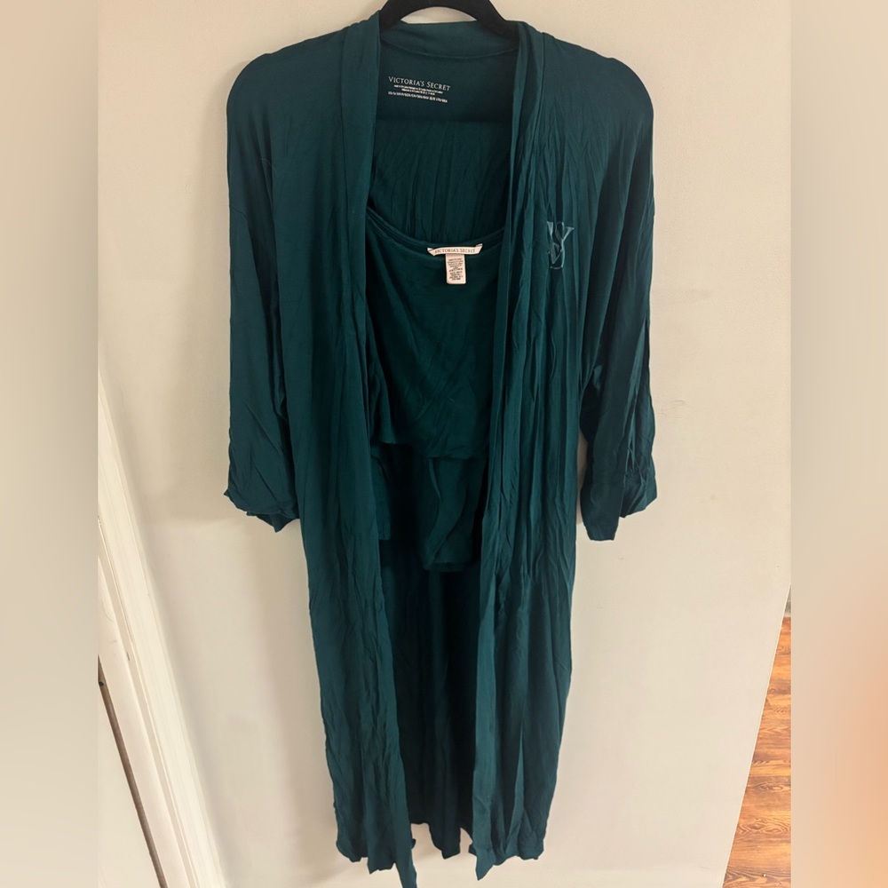 Victoria's Secret Deep Green Modal Robe Set 3 Piece